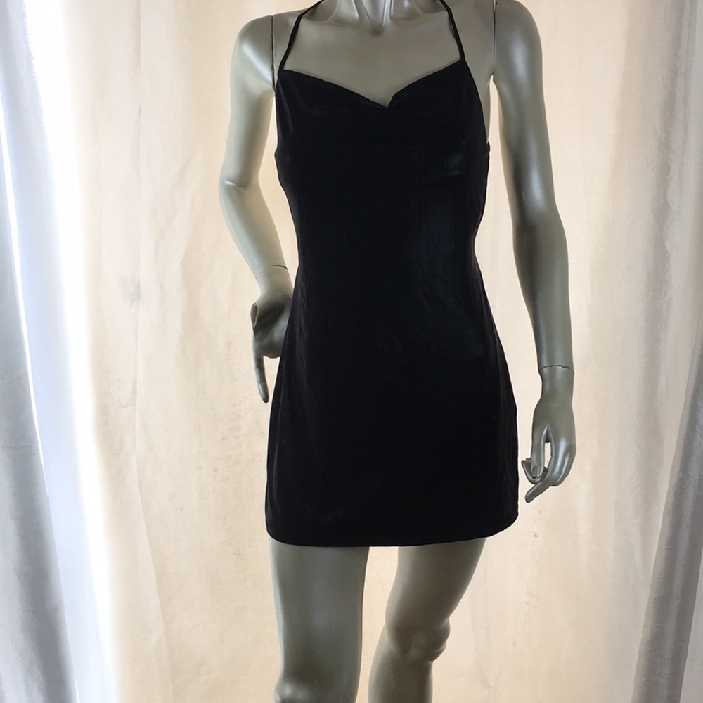 Princess Polly Cowl Neckline Shiny Open Back Sexy Dress